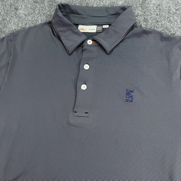 KJUS Other - Kjus Polo Shirt Men Medium Gray Navy Stripe Performance Exmoor Country Club 1896